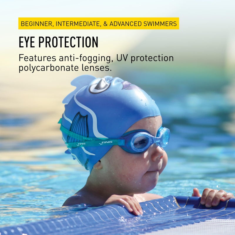 FINIS H2 Performance Swim Goggles, UV Protection, Anti-Fog Lenses, Leak-Proof Fit, Soft Silicone Gaskets, Adjustable Strap, Blue/Clear, Ages 3-6 - Image 5